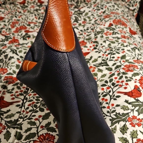 Dooney & Bourke Navy and Tan Hobo Bag - Picture 3 of 11